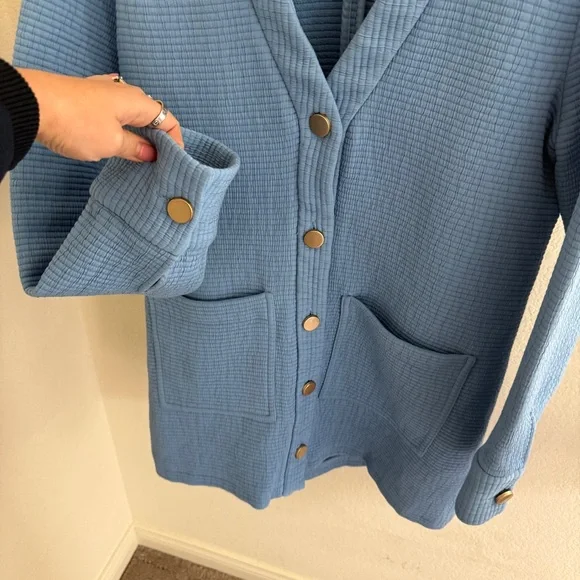 Zara Blue Women's Cardigan Sweater - Picture 4 of 8